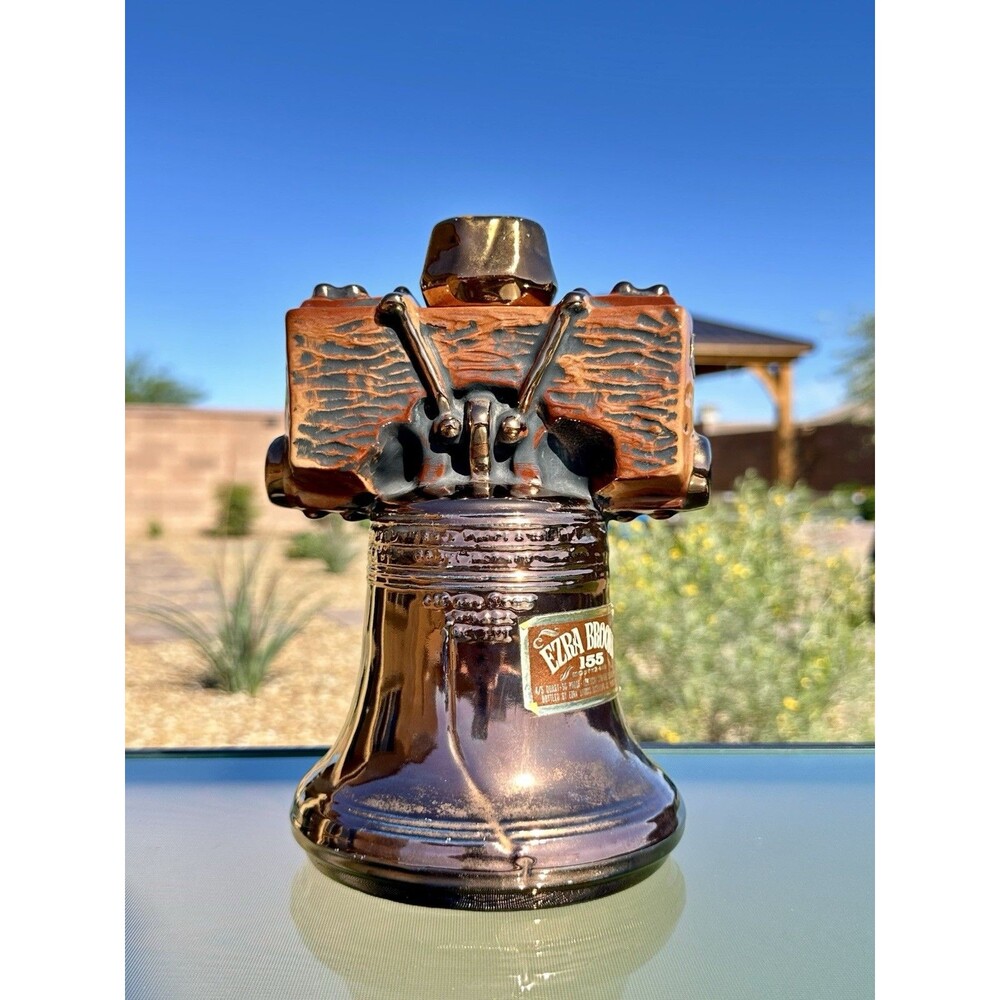 Vintage 1969 Ezra Brooks Heritage China Liberty Bell Liquor Decanter 155 Month